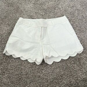 Jcrew White Scallop Shorts Size 2